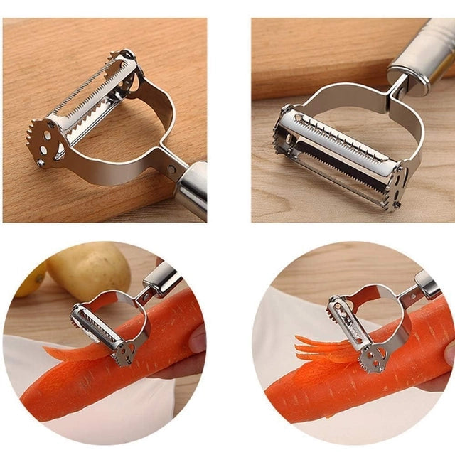 2 in 1 Stainless Steel Julienne Vegetable Peeler
